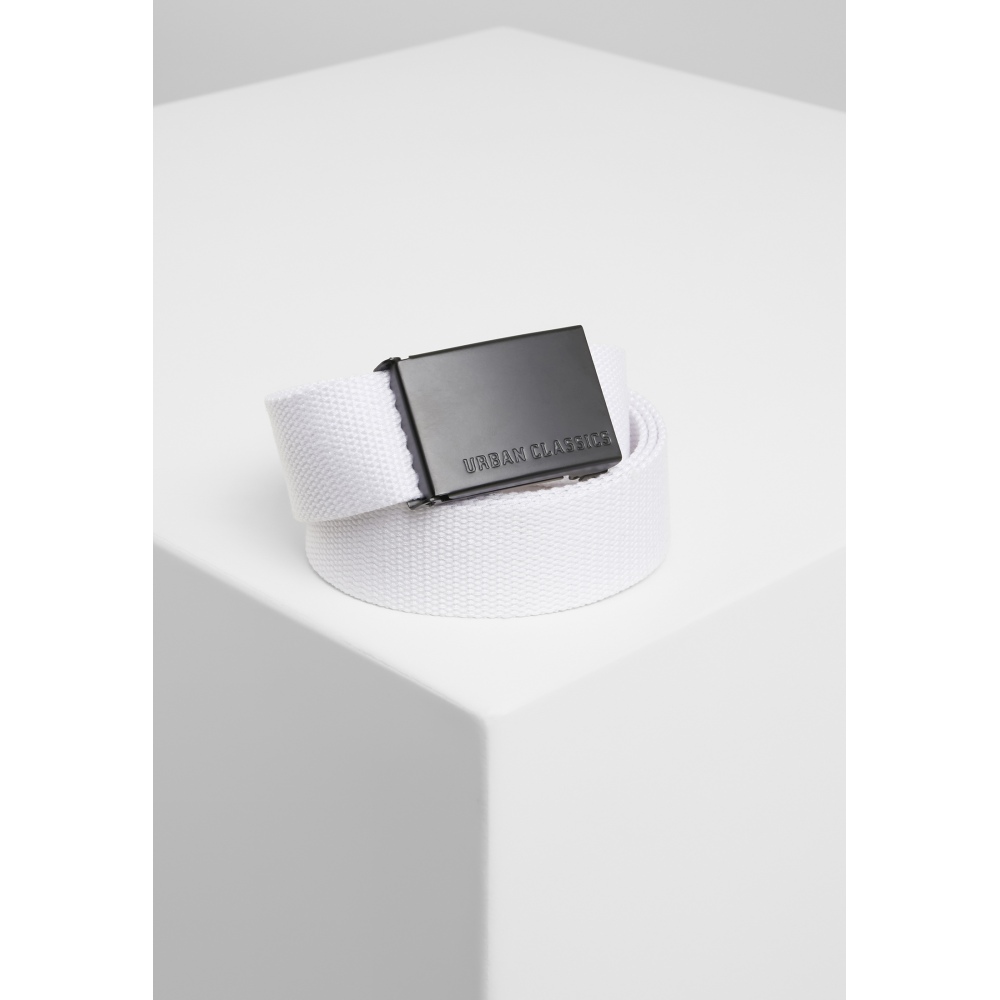 Urban Classics - Canvas Belts white/black one size Canvas riem - Wit/Zwart